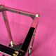 VINTAGE 1970 COFFEE TABLE SQUARE GOLD BRIGHT TUBE SQUARE 2 PLATTERS