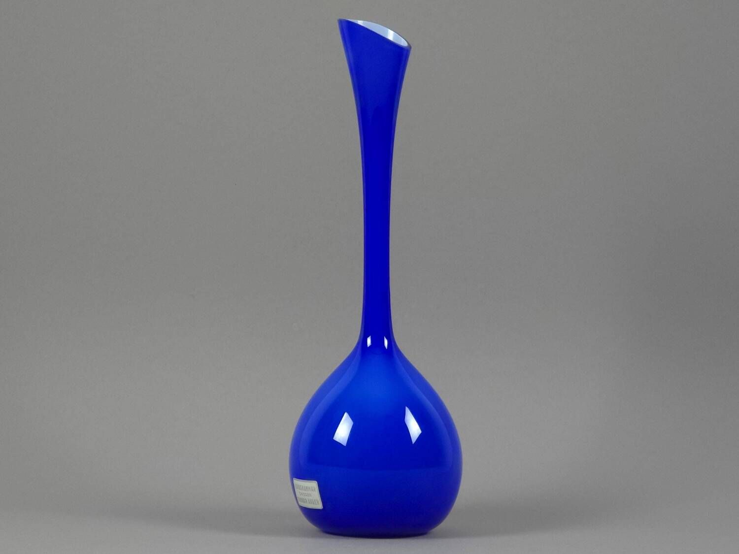 Vintage 1960s Swedish Sommerso Glass Vase By Lindshammar.