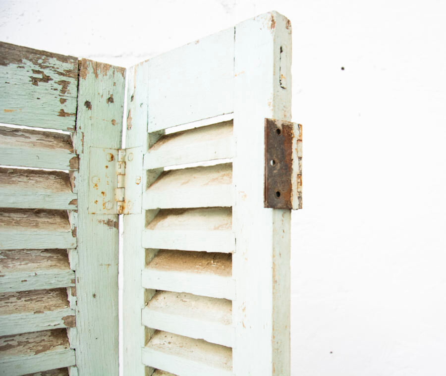 Pair of shutters louvered