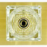 Large Crystal Glass & Brass Wall Lights - Peill & Putzler, Germany, 1970s