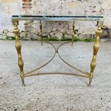Coffee table in green marble and brass circa 50/60