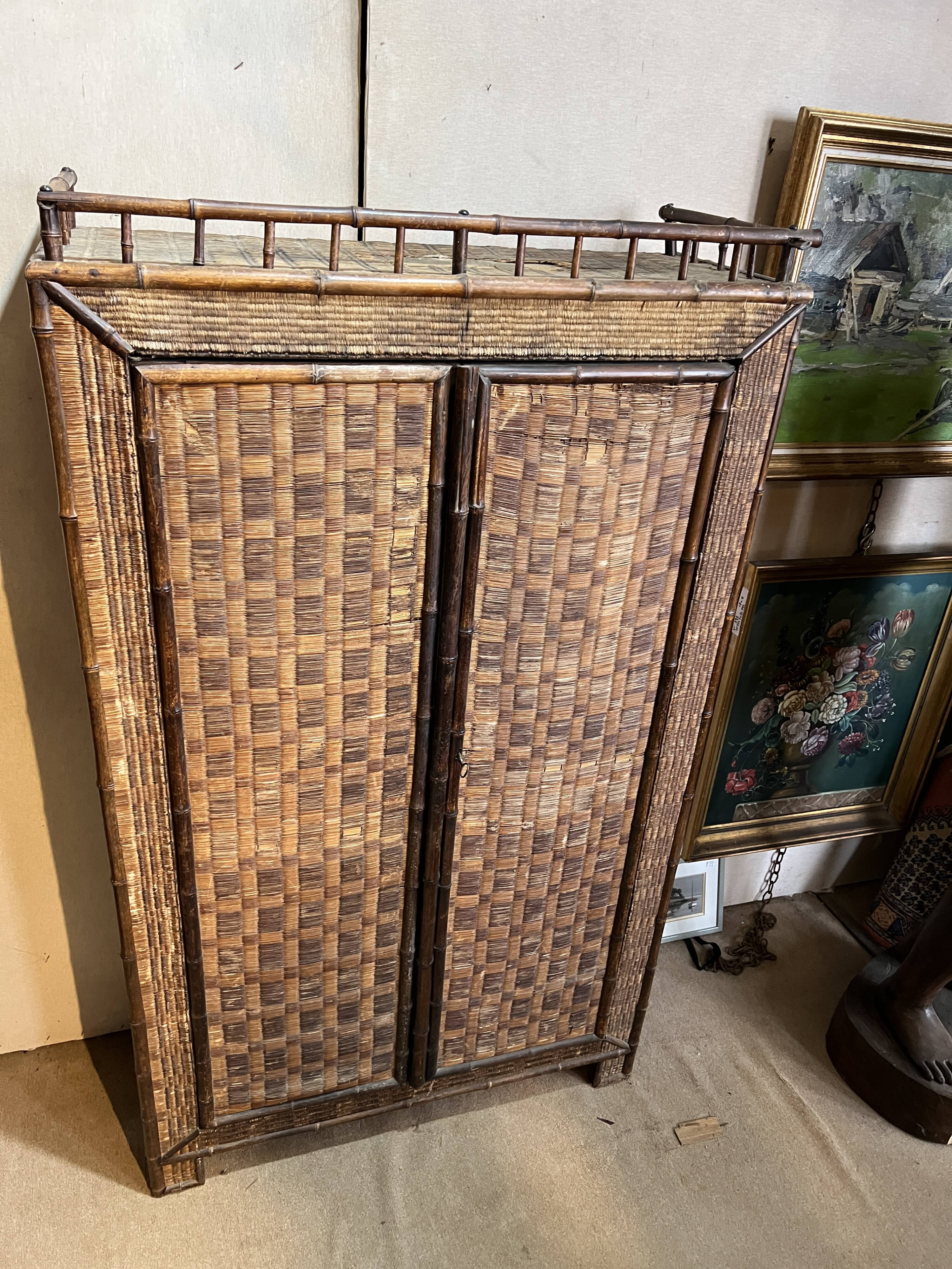 Two-door bamboo wardrobe
