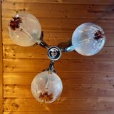 Chandelier, pendant light, vintage ceiling light, Space Age, Murano "Mazzega", 70s