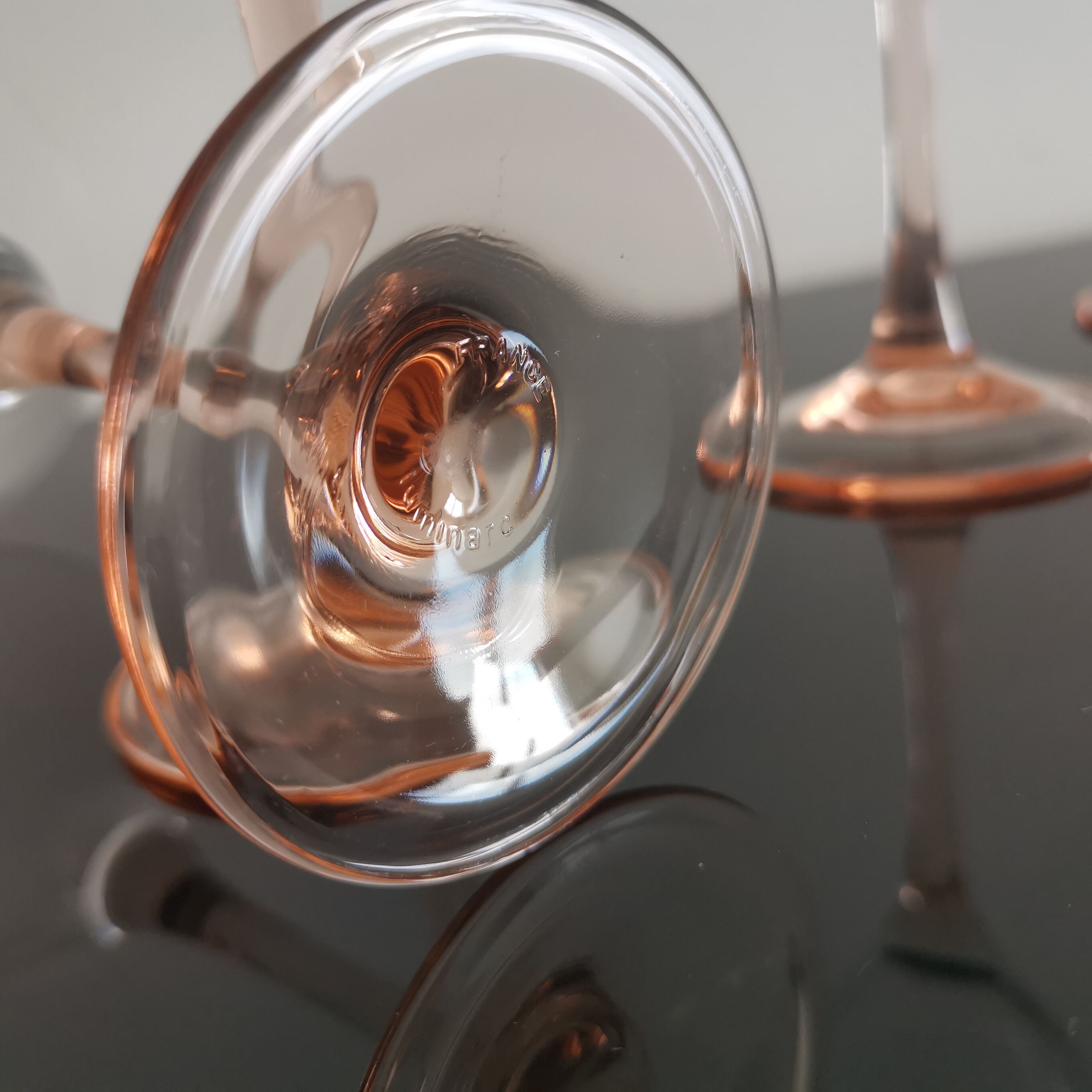 4 verres à cocktail Luminarc pieds rose