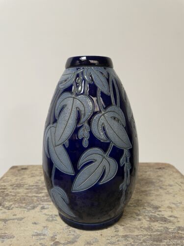 Betschdorf alsace sandstone, pretty krumeich remmy vase, art nouveau décor