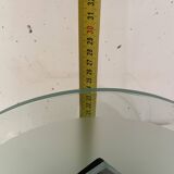 Postmodern geometric glass and metal lamp, small model, 1980