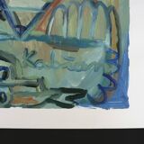 Mixed technique Art brut signed Kabian (Jean-Baptiste) 50X65 cm - 19.68X25