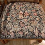 Pair of Louis XIII Style Armchairs in Sheep Bone, Needlepoint Tapestry