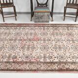 5x9 Shades Of Pink Brown Bordered Classic Wool Vintage Rug, 168x268Cm