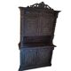 Carved two-body sideboard with 2 lions