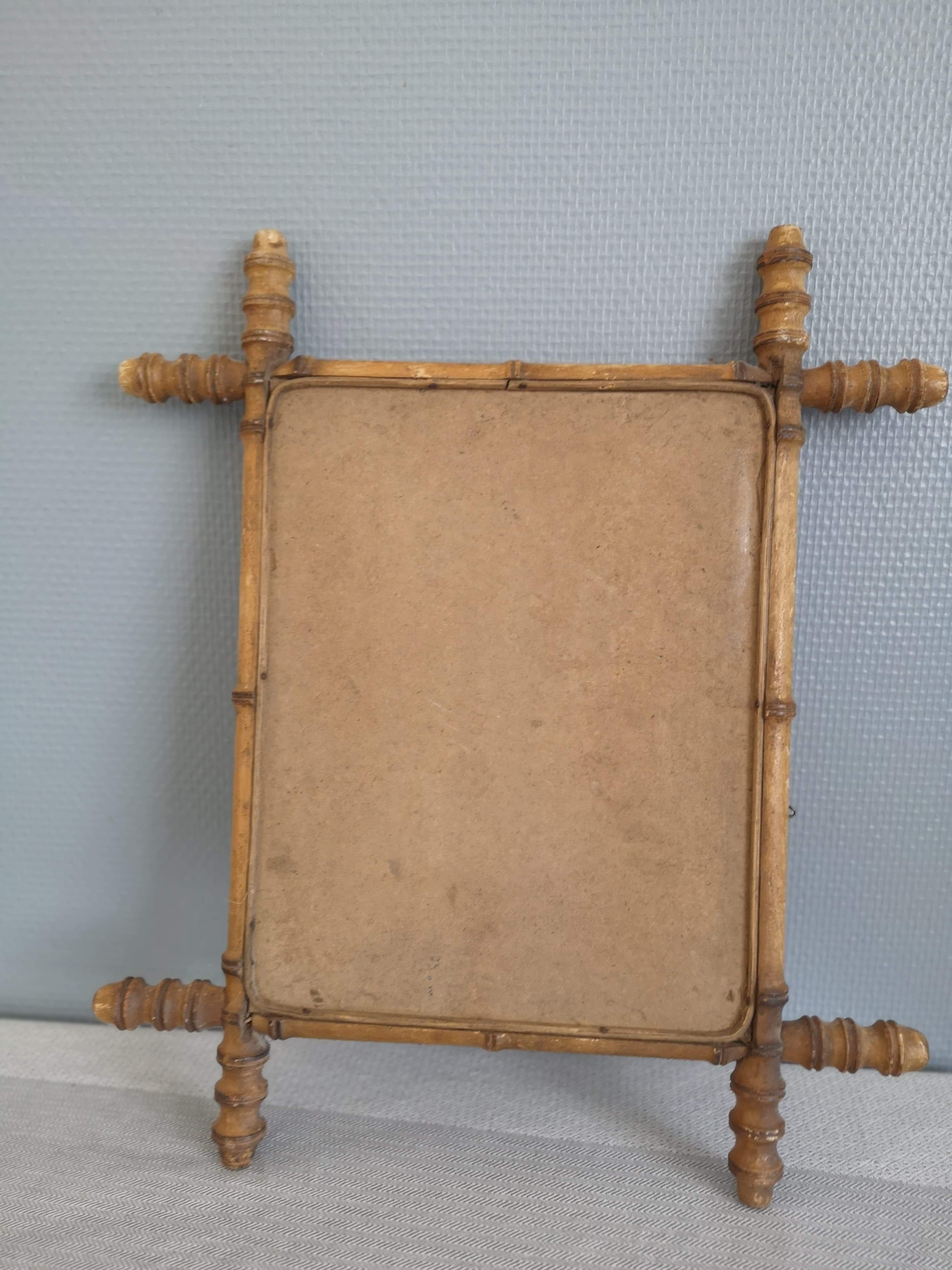 Former mirror bamboo 30 years 46x40cm