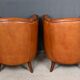 Pair of Solange club armchairs in sheepskin leather – reproduction