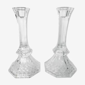 Pair of crystal candlesticks