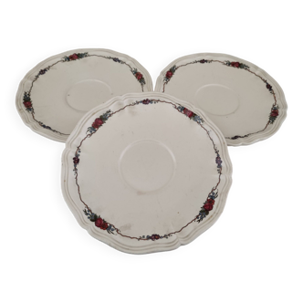 Set of 3 large Sarreguemines Obernai model saucers