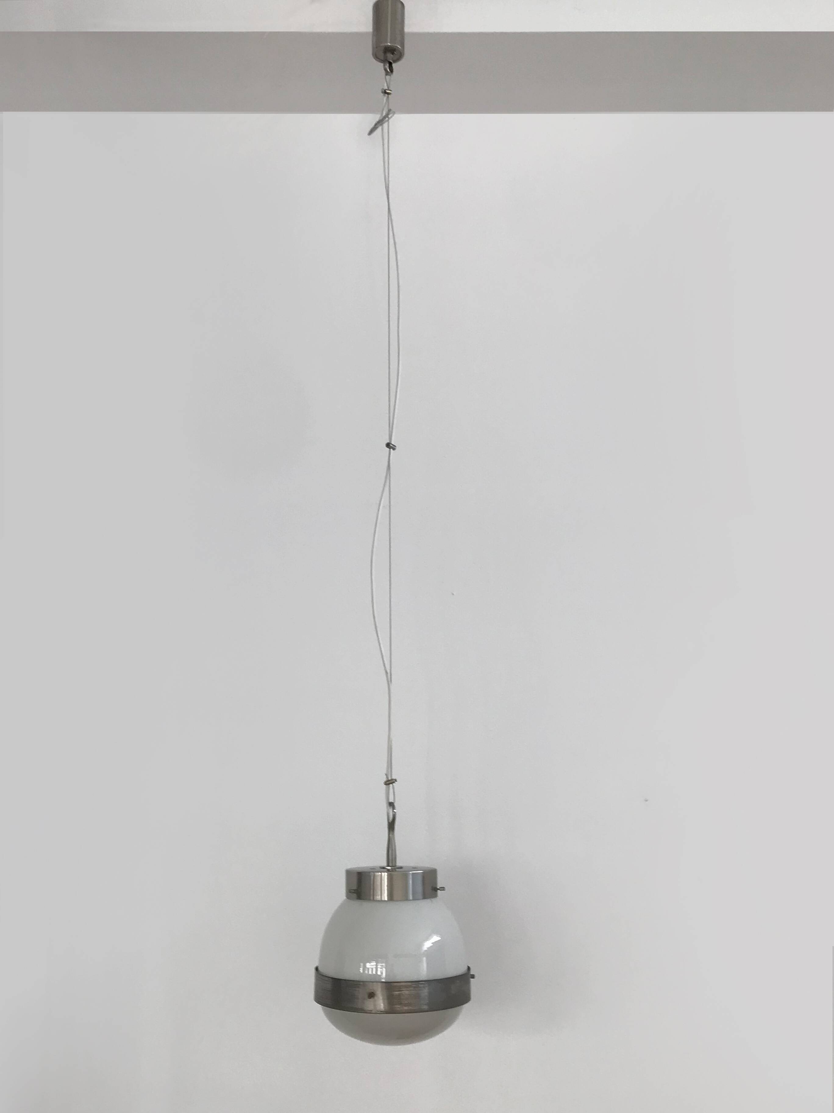 Delta Sergio Mazza for Artemide italian glass pendant lamp 1960s