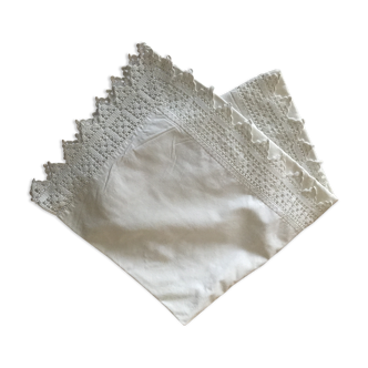 Large old pillowcase lace edges