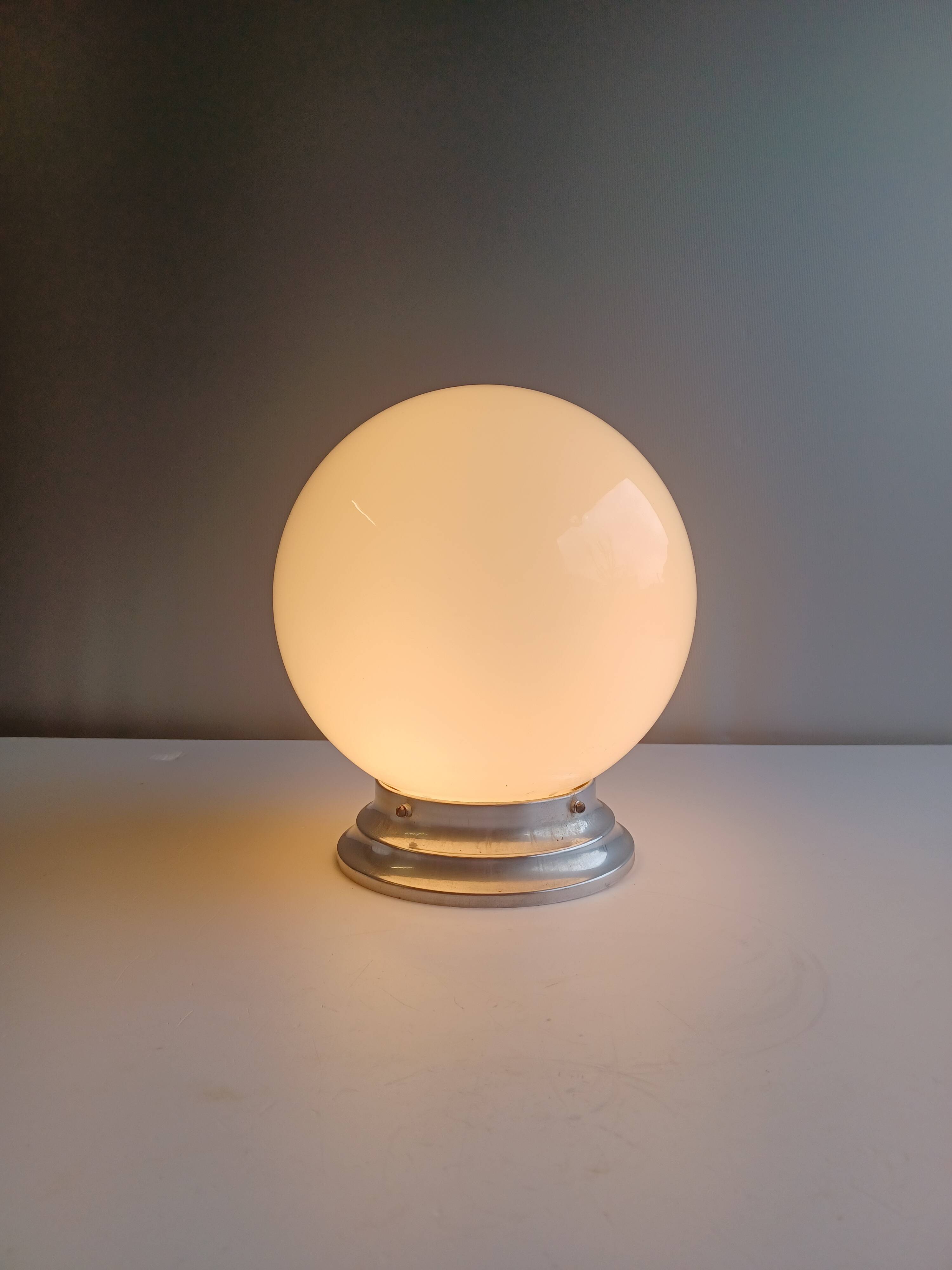 Opaline Globe Ceiling Light - Brasserie Type - 1950