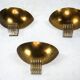 Set of three Italian Deco-style brass wall sconces, Italy 1970s