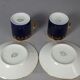 2 coffee cups shape Limoges porcelain litron, blue oven SB