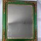 Antique mirror with green and gold stucco wood frame 73x62 cm C626