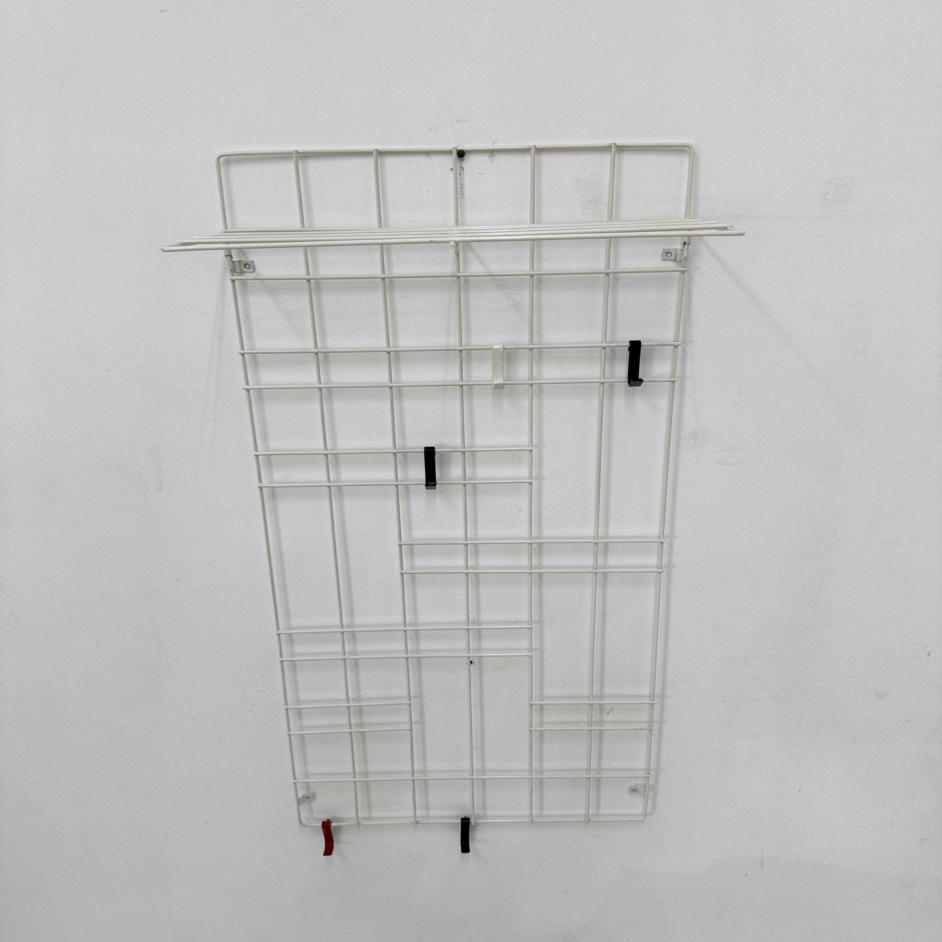 Vintage wire metal wall coat rack , 1960s