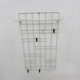 Vintage wire metal wall coat rack , 1960s