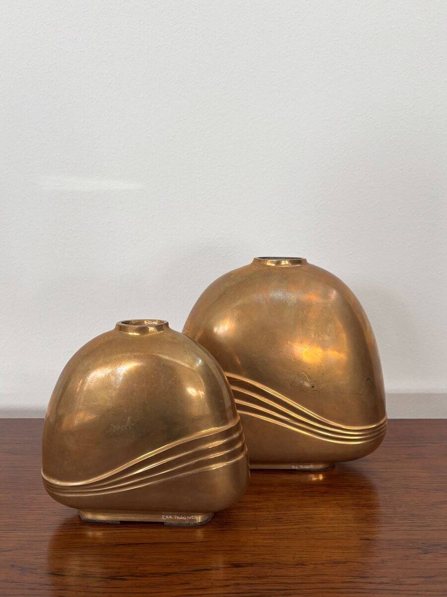 Bronze Vase Sculptures by Esa Fedrigolli for Esart, Italy, 1970s, Set of 2