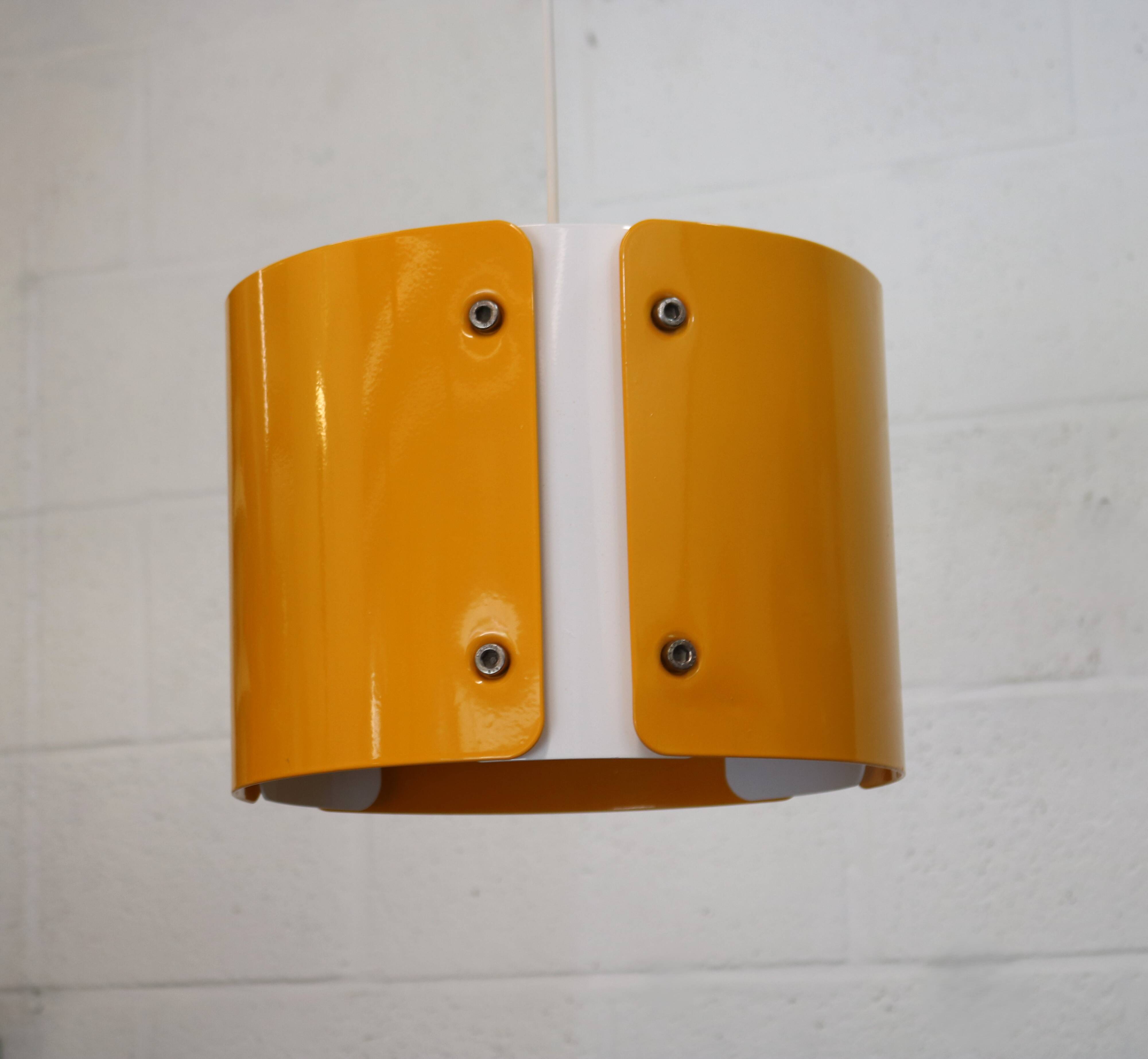 Modern Danish Pendant Lamp: Dark Yellow Metal, 1990s Design