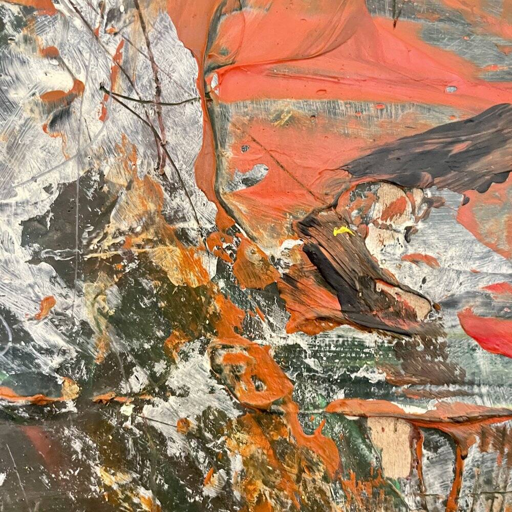 Modern Multicolored Painting, 2022, Acrylic on Wood, Framed