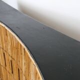 Tiki bar, rattan bar and two stools