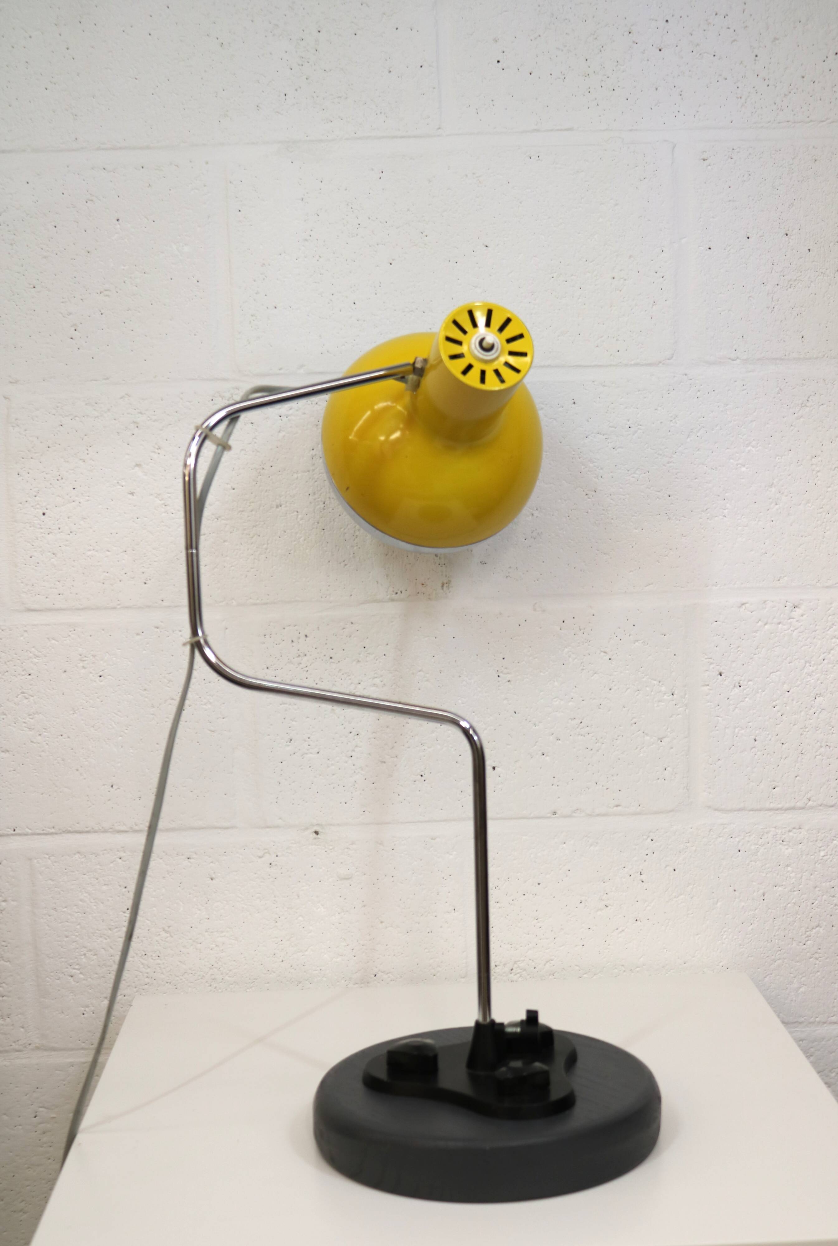 Vintage yellow table lamp by Josef Hůrka for Napako, Czechoslovakia 1970