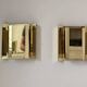 Pair of vintage wall lights, solid brass, Borens 1960