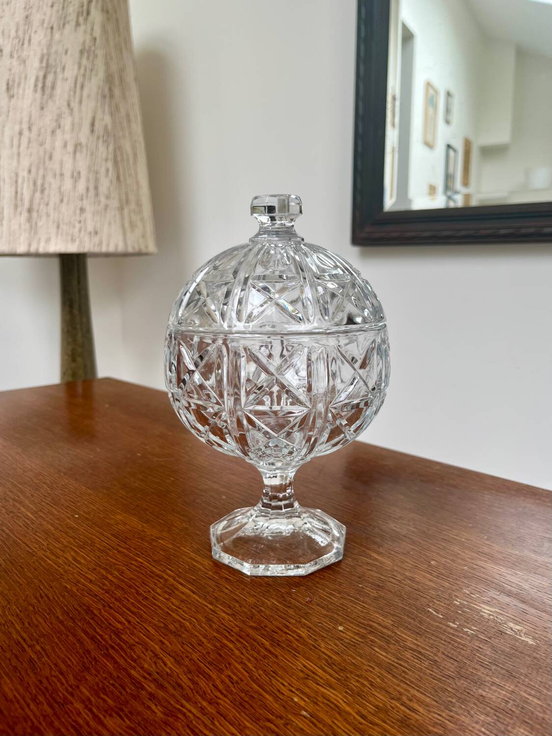 Cut glass candy dish or sugar bowl – Italy