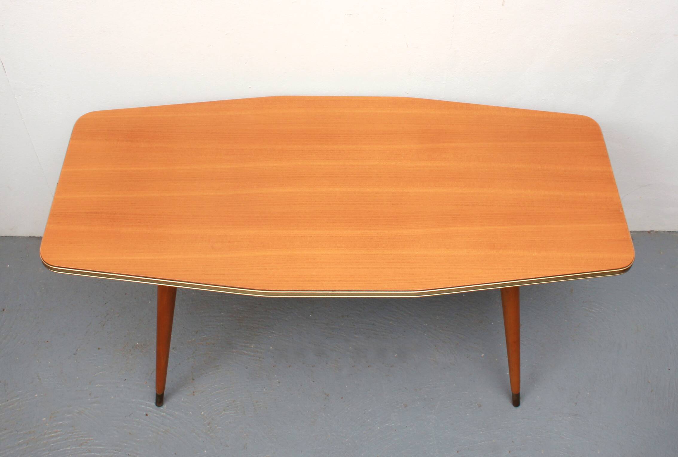 1950s coffeetable ship shaped in ash