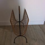Rattan and iron magazine holders