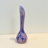 Blue and pink blown glass soliflore vase, La Rochère Murano style