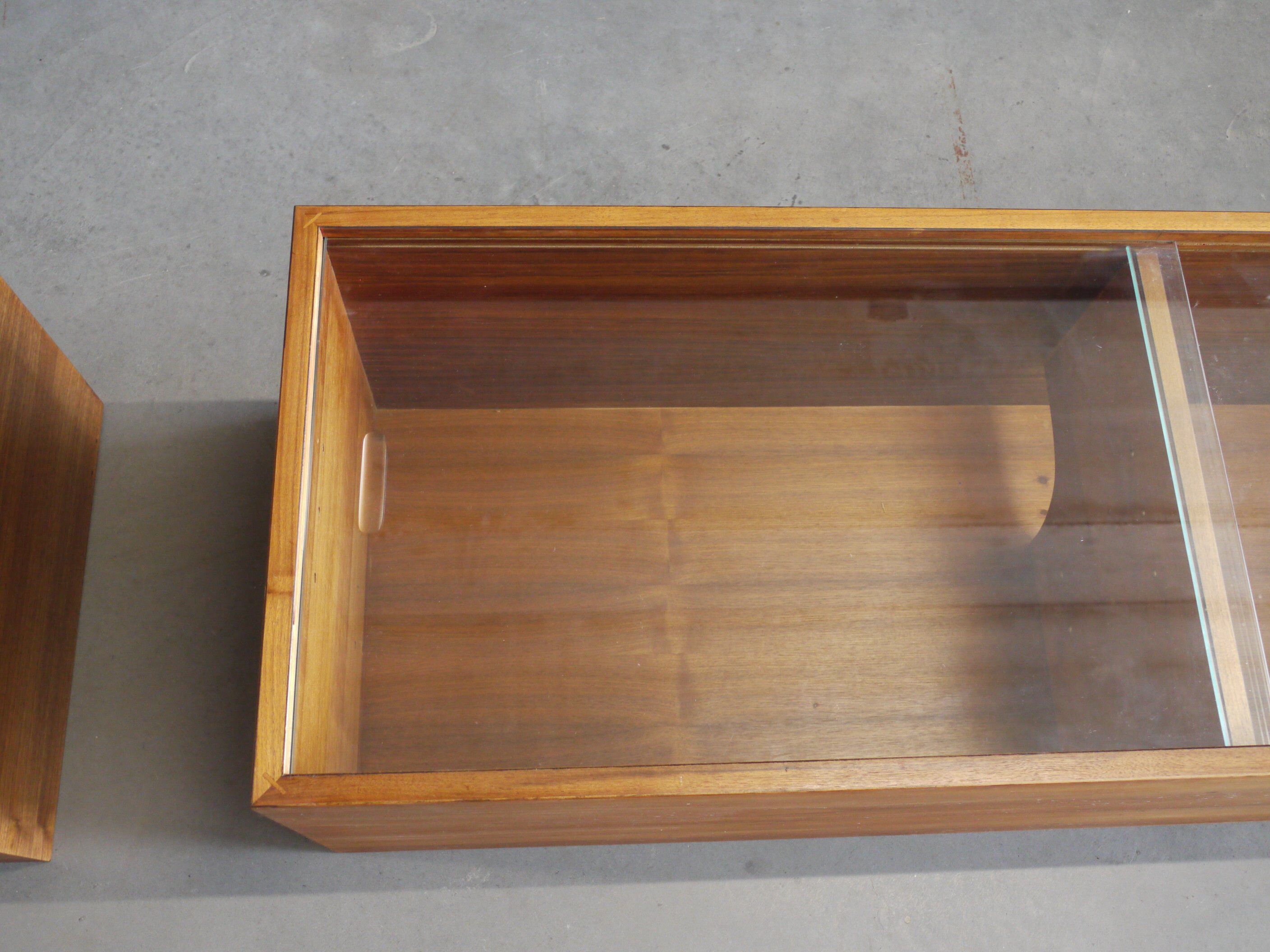 Large Danish Walnut Wall-Mounted Cabinets. 1960s, Set of 2