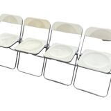 Ensemble de quatre chaises pliantes en lucite Plia, Giancarlo Piretti pour Castelli