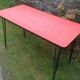 Vintage bistro table tray in red formica and black vermicelli pie eiffel metal.