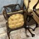Pair of English armchairs with mahogany footrests circa 1850