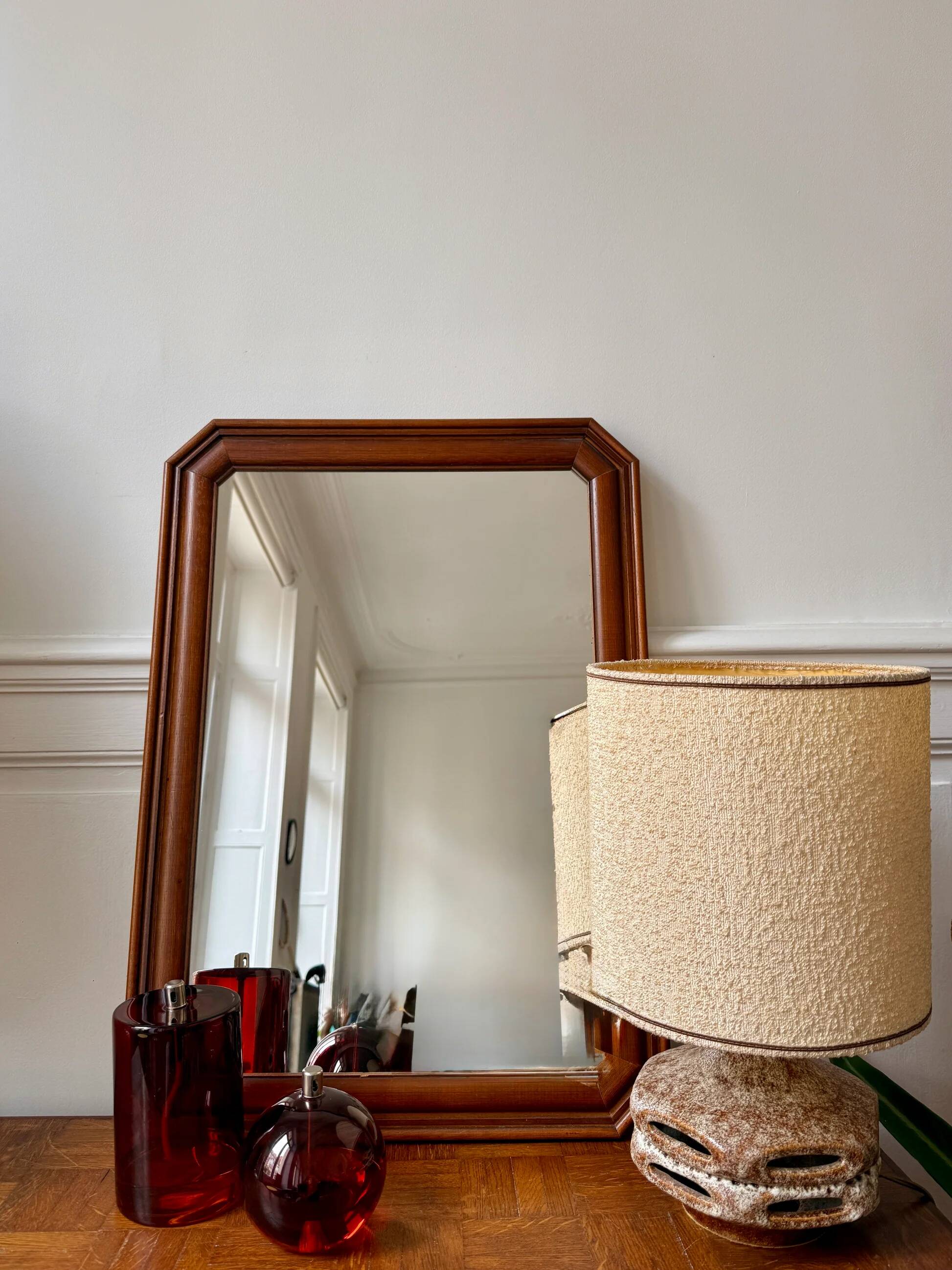 Antique wooden framed mirror