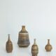 Petits Vases Mid-Century Scandinaves Modernes de Collection en Grès Marron par Gunnar Borg, Set de 4
