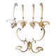 Set of 5 brass hooks
