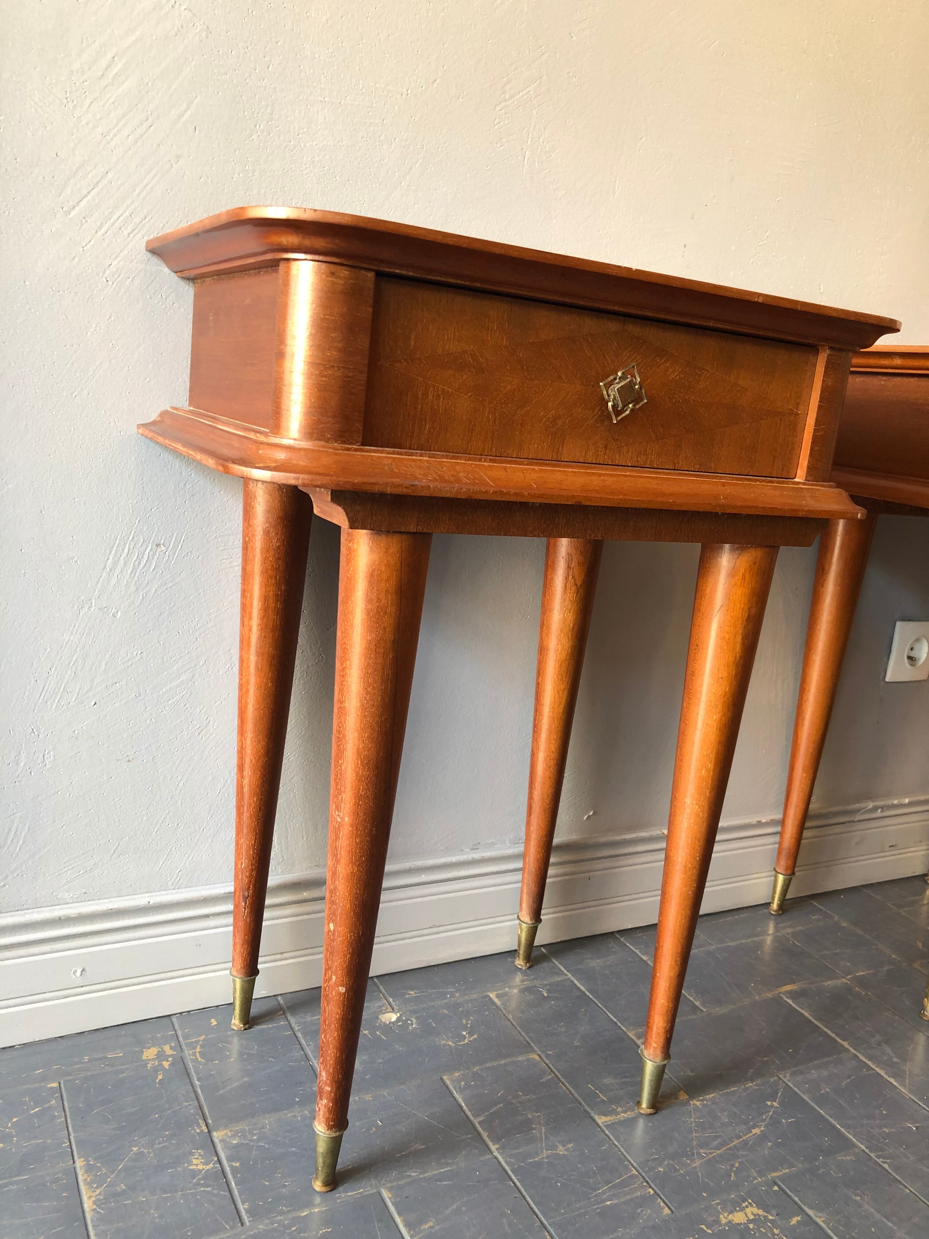 2 vintage bedside tables