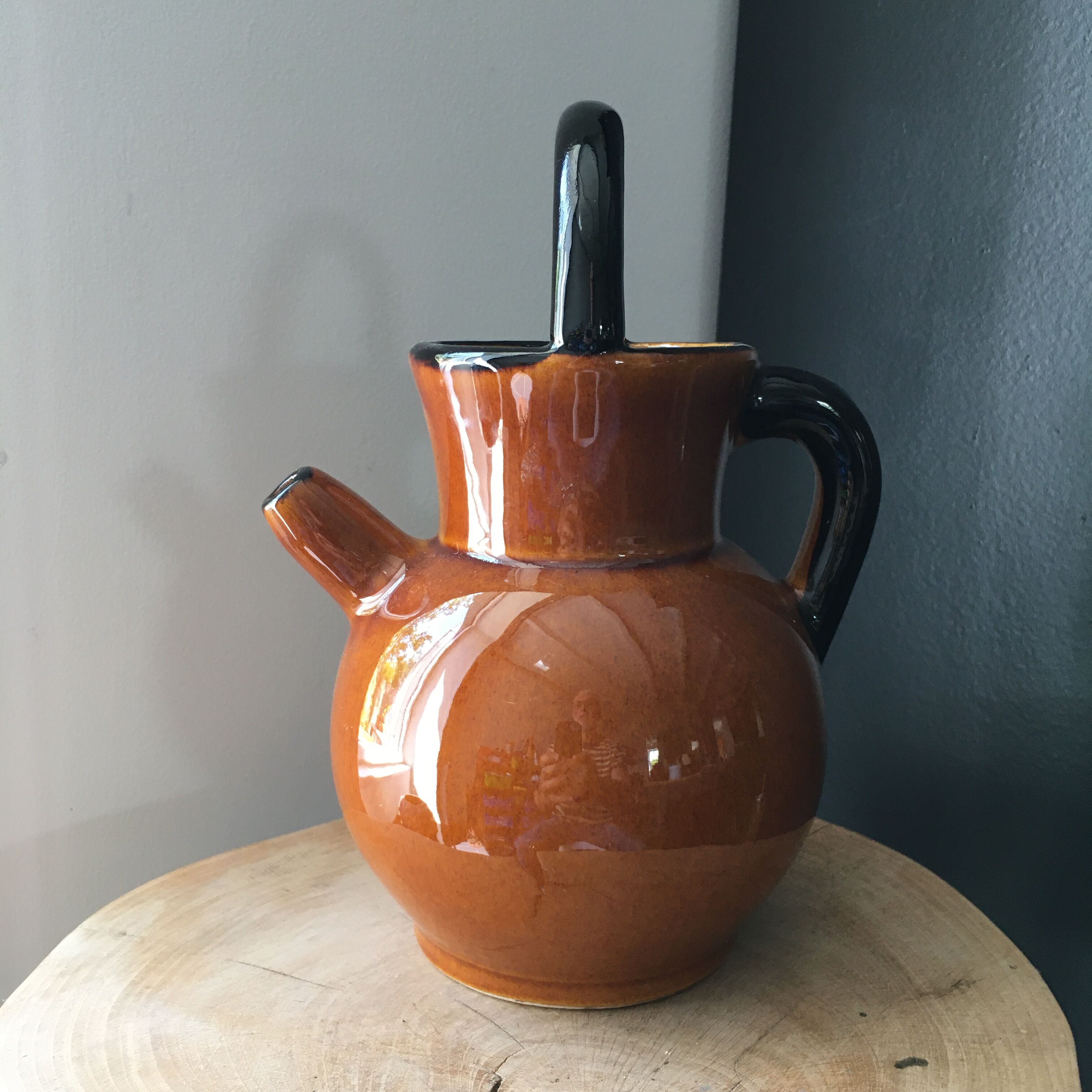 Glazed amber jug