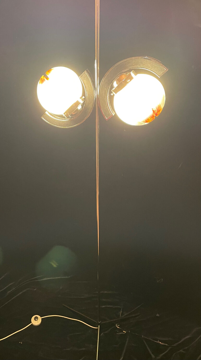 Space Age floor lamp, Murano shade, 1970s.