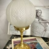 Art deco lamp with bronze base