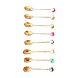 8 gold-plated mocha spoons