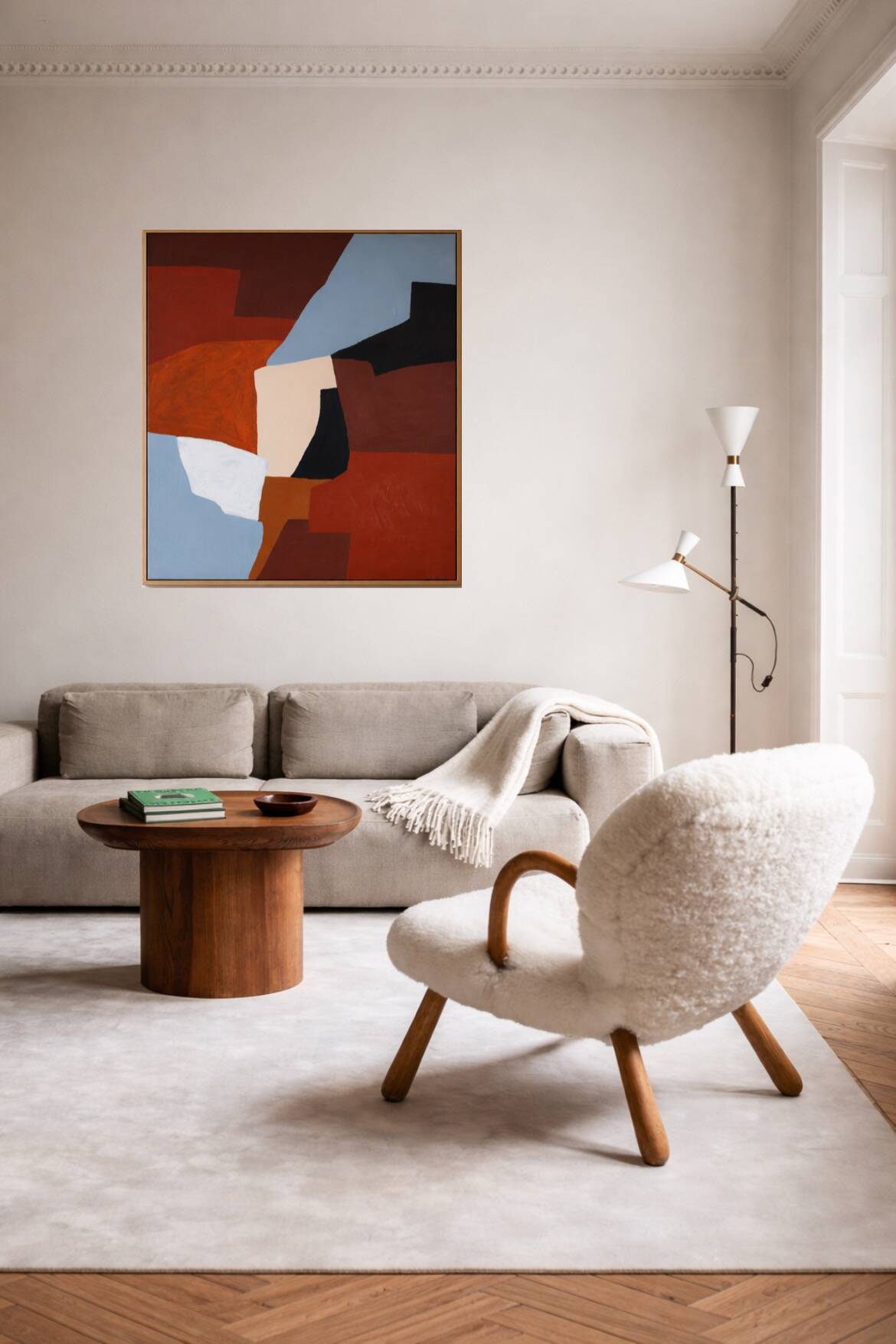 Stretched canvas painting "Fragments of Balance" signed Bodasca