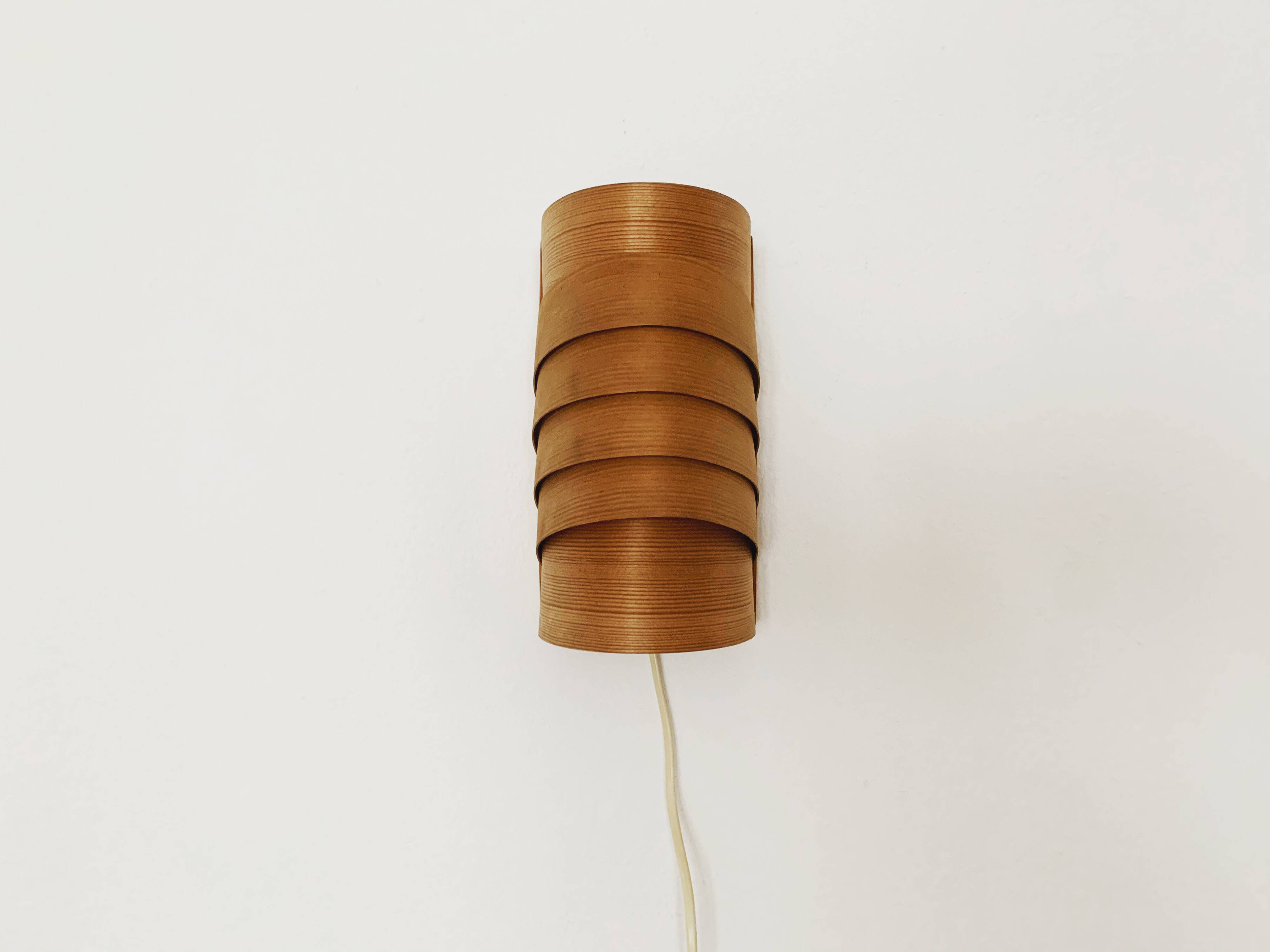 Swedish Wooden Wall Lamp by Hans Agne Jakobsson for Ellysett Markaryd